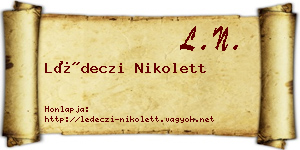 Lédeczi Nikolett névjegykártya