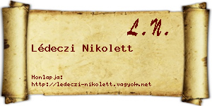 Lédeczi Nikolett névjegykártya